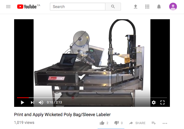 screenshot of YouTube video Posie Packer Labeler